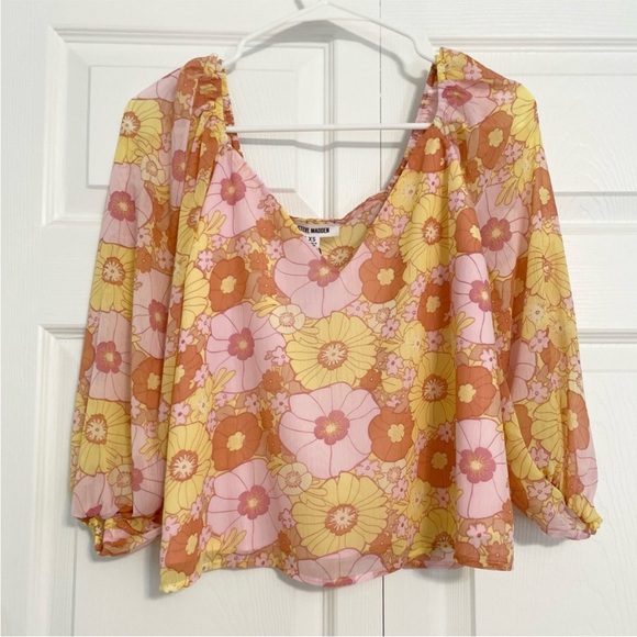 NWT Steve Madden Stevie Top in Pink Floral - Picture 7 of 12